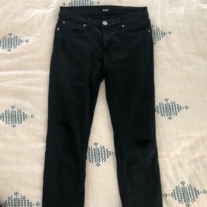 Hudson skinny distressed black jeans 27 Krista